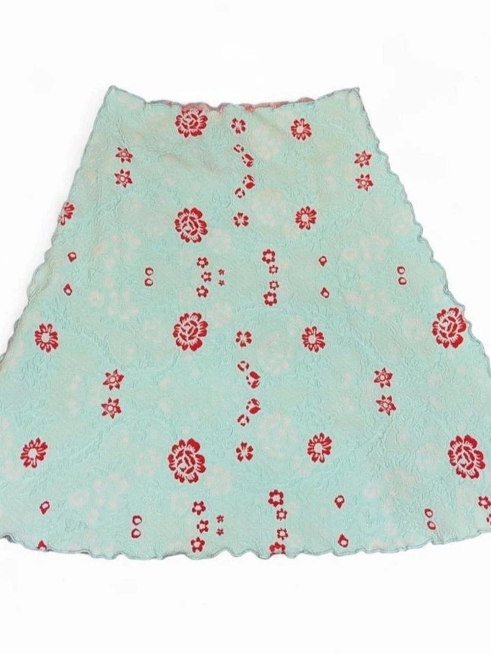 Haystacks Floral A-Line Skirt in Green & Red Size XS Like New